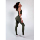 Придбати Легінси Темно Зелені в Рубчик з Push-Up Ефектом FKS2352694