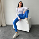 Оригінал Легінси Сині в Рубчик з Push-Up Ефектом