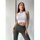 Спортивний одяг Легінси Хакі в Рубчик з Push-Up Ефектом