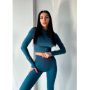 Спортивний одяг Легінси Сапфірові в Рубчик з Push-Up Ефектом