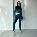 Оригінал Легінси Сапфірові в Рубчик з Push-Up Ефектом