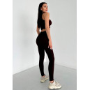 Спортивний одяг Легінси Темно Бордові в Рубчик з Push-Up Ефектом