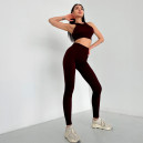 Оригінал Легінси Темно Бордові в Рубчик з Push-Up Ефектом