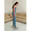 Спортивний одяг Легінси Голубі в Рубчик з Push-Up Ефектом