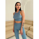 Придбати Легінси Голубі в Рубчик з Push-Up Ефектом FKS2352730