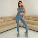 Легінси Голубі в Рубчик з Push-Up Ефектом 2352730