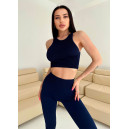 Оригінал Легінси Темно Сині в Рубчик з Push-Up Ефектом