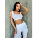 Оригінал Легінси Білі в Рубчик з Push-Up Ефектом