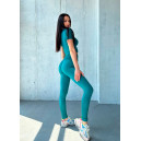 Спортивний одяг Легінси Бірюзові в Рубчик з Push-Up Ефектом