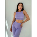 Спортивний одяг Легінси Лавандові в Рубчик з Push-Up Ефектом