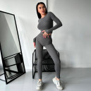 Оригінал Легінси Сірі в Рубчик