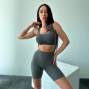 Велосипедки Темно Сірі в Рубчик 2352770