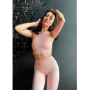 Спортивний одяг Топ Спортивний Рожевий в Рубчик