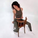 Оригінал Топ Спортивний Темно Зелений в Рубчик