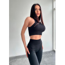 Спортивний одяг Топ Спортивний Чорний в Рубчик