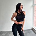 Топ Спортивний Чорний в Рубчик 2352837