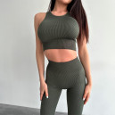 Оригінал Топ Спортивний Оливковий в Рубчик