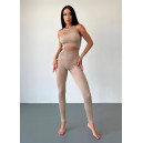 Спортивний одяг Топ Спортивний Бежевий в Рубчик