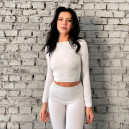 Придбати Кроп Топ з Довгим Рукавом Білий FKS2352874