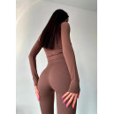 Спортивний одяг Кроп Топ з Довгим Рукавом Коричневий