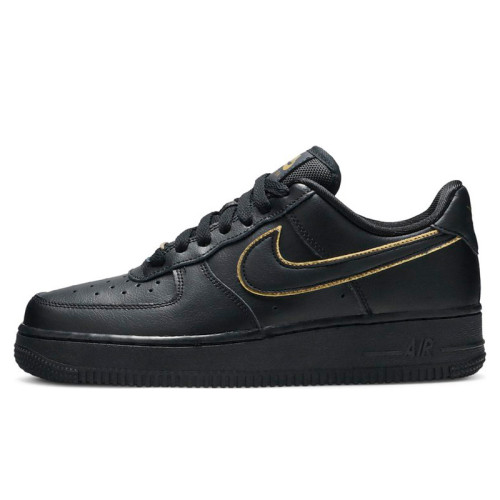 Nike Air Force 1 Low Essential Black Gold Swoosh AO2132-005