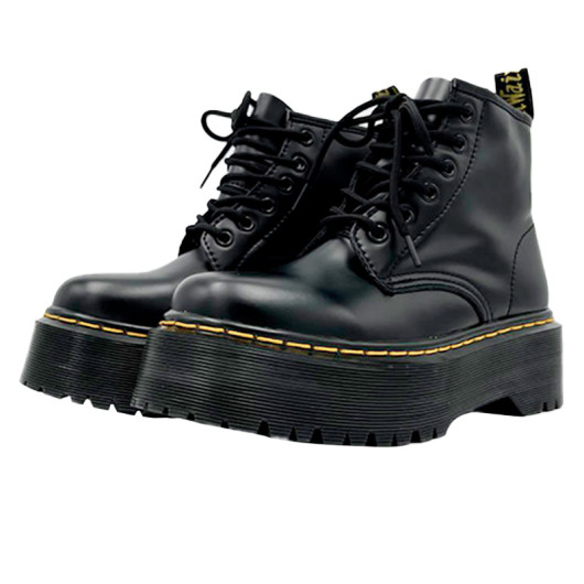 Dr. Martens Jadon Smooth Leather Platform Boots Ankle Black С ФЛИСОМ