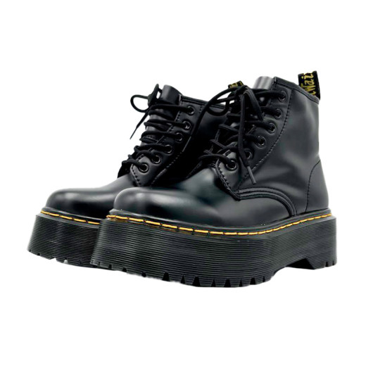Dr. Martens Jadon Smooth Leather Platform Boots Ankle Black С МЕХОМ