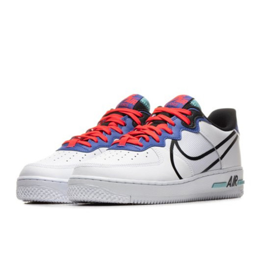 Nike Air Force 1 Low React White Astronomy Blue Laser Crimson CT1020-102