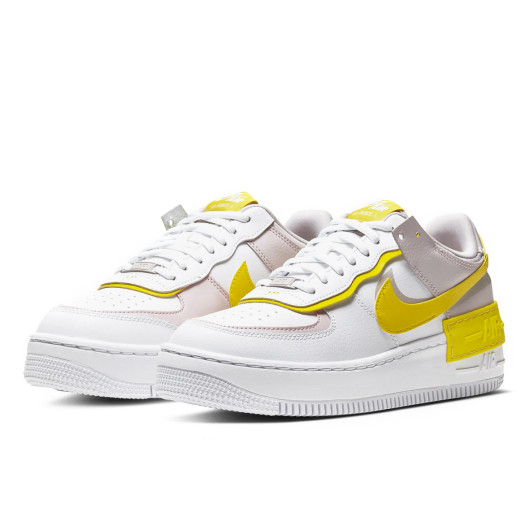 Nike Air Force 1 Shadow White Barely Rose Speed Yellow CJ1641-102