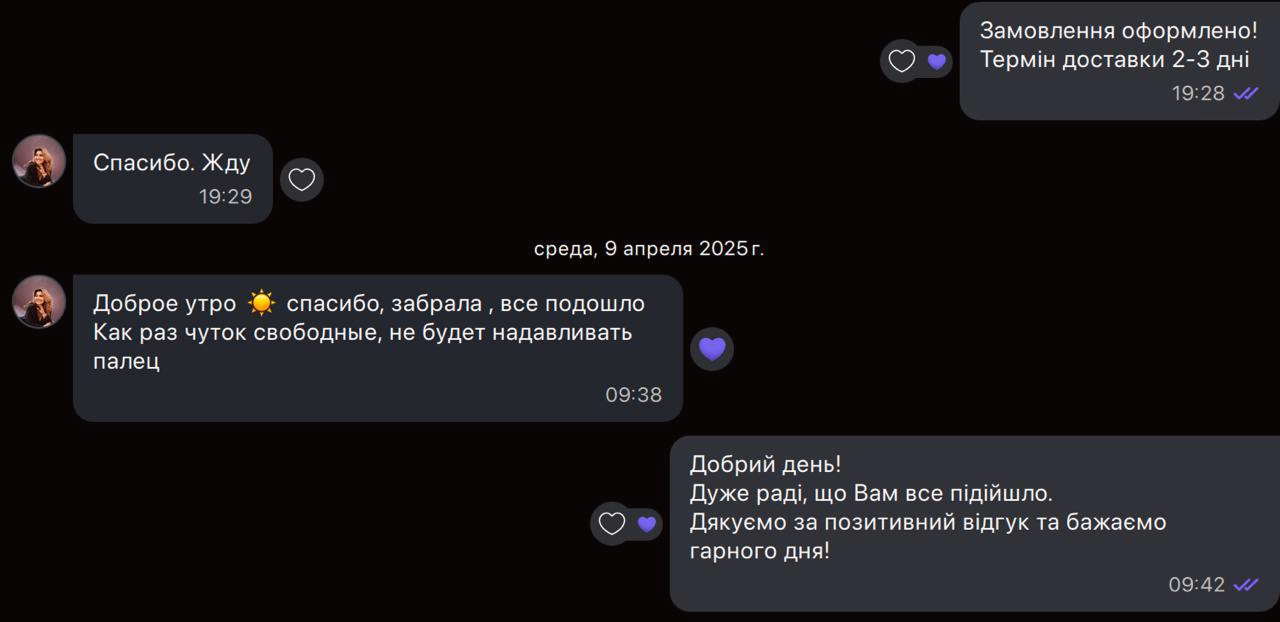 Повідомлення від клієнтів - Оксана